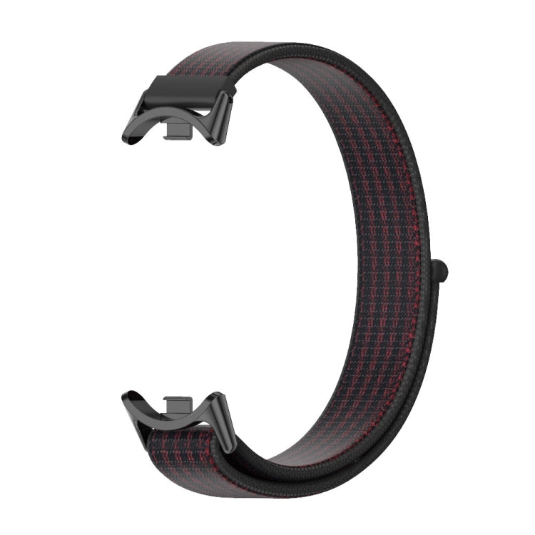 For Xiaomi Smart Band 10 / 9 / 8 Mijobs Breathable Nylon Loop Watch Band(Black Red) - Watch Bands by MIJOBS | Online Shopping UK | buy2fix