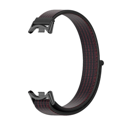 For Xiaomi Smart Band 10 / 9 / 8 Mijobs Breathable Nylon Loop Watch Band(Black Red) - Watch Bands by MIJOBS | Online Shopping UK | buy2fix