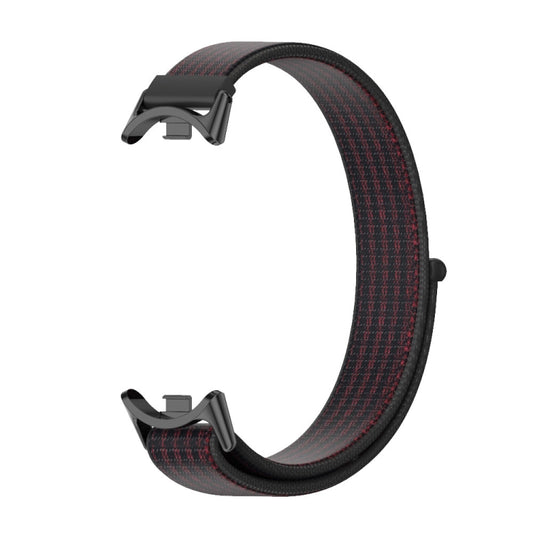 For Xiaomi Smart Band 10 / 9 / 8 Mijobs Breathable Nylon Loop Watch Band(Black Red) - Watch Bands by MIJOBS | Online Shopping UK | buy2fix