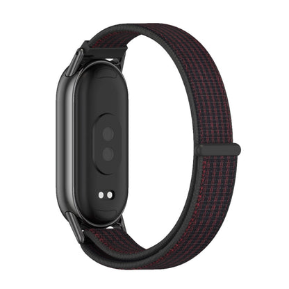 For Xiaomi Smart Band 10 / 9 / 8 Mijobs Breathable Nylon Loop Watch Band(Black Red) - Watch Bands by MIJOBS | Online Shopping UK | buy2fix