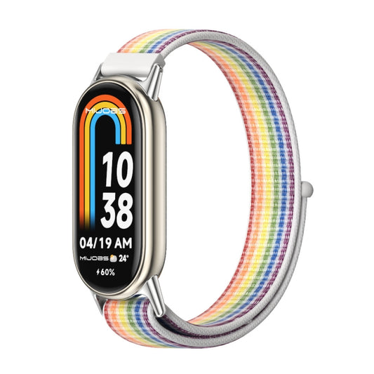 For Xiaomi Smart Band 10 / 9 / 8 Mijobs Breathable Nylon Loop Watch Band(Colorful Silver) - Watch Bands by MIJOBS | Online Shopping UK | buy2fix