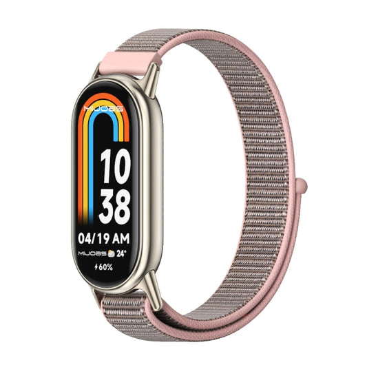 For Xiaomi Smart Band 10 / 9 / 8 Mijobs Breathable Nylon Loop Watch Band(Pink Light Gold) - Watch Bands by MIJOBS | Online Shopping UK | buy2fix