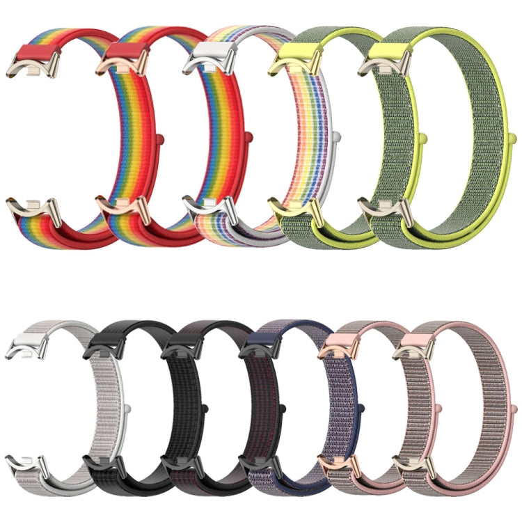 For Xiaomi Smart Band 10 / 9 / 8 Mijobs Breathable Nylon Loop Watch Band(Black Red) - Watch Bands by MIJOBS | Online Shopping UK | buy2fix