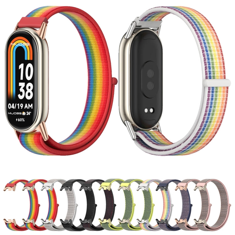 For Xiaomi Smart Band 10 / 9 / 8 Mijobs Breathable Nylon Loop Watch Band(Bright Yellow Light Gold) - Watch Bands by MIJOBS | Online Shopping UK | buy2fix