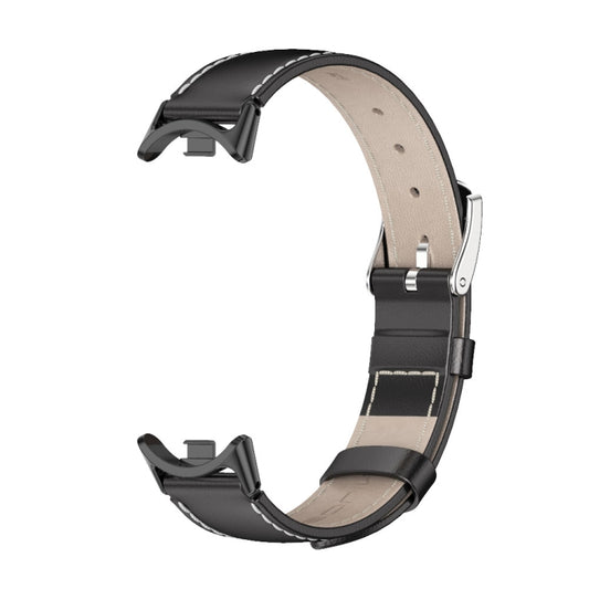 For Xiaomi Smart Band 10 / 9 / 8 Mijobs Genuine Leather Watch Band(Black) - Watch Bands by MIJOBS | Online Shopping UK | buy2fix