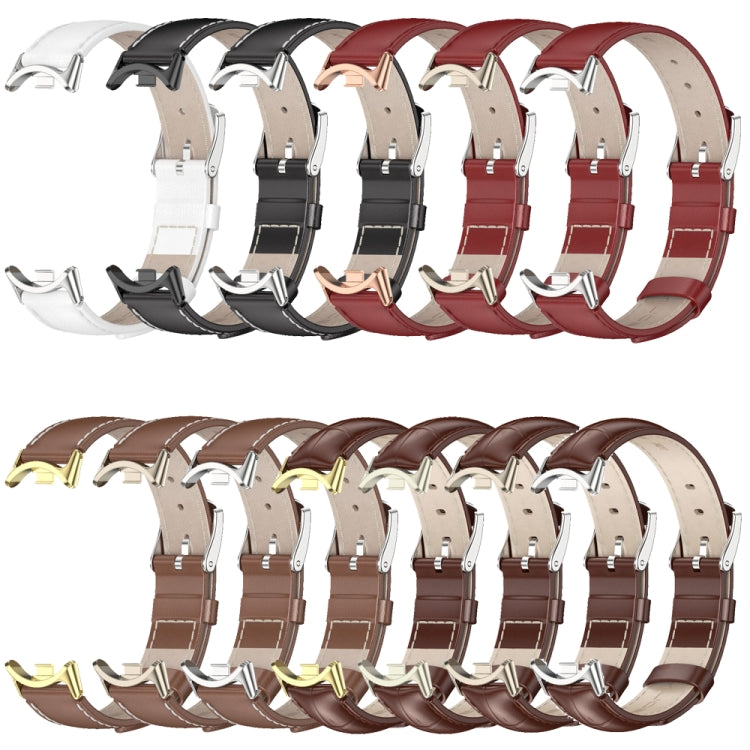 For Xiaomi Smart Band 10 / 9 / 8 Mijobs Genuine Leather Watch Band(Black) - Watch Bands by MIJOBS | Online Shopping UK | buy2fix