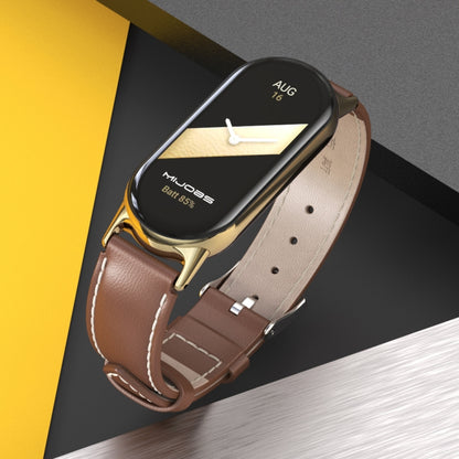 For Xiaomi Smart Band 10 / 9 / 8 Mijobs Genuine Leather Watch Band(Black) - Watch Bands by MIJOBS | Online Shopping UK | buy2fix