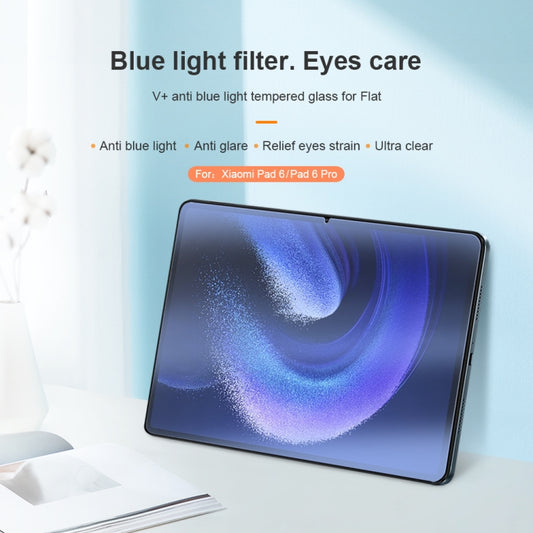 For Xiaomi Pad 6 Pro / Pad 6 NILLKIN V+ Series 0.33mm 4H Anti-blue Ray Tempered Glass Film - More Tablet Tempered Glass by NILLKIN | Online Shopping UK | buy2fix