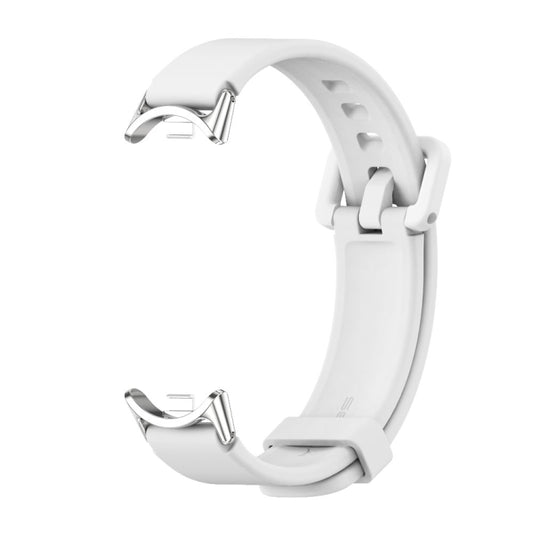 For Xiaomi Smart Band 10 / 9 / 8 Mijobs Silicone Breathable Watch Band(White Silver) - Watch Bands by MIJOBS | Online Shopping UK | buy2fix
