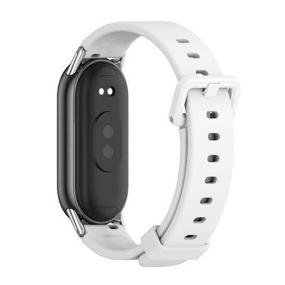 For Xiaomi Smart Band 10 / 9 / 8 Mijobs Silicone Breathable Watch Band(White Silver) - Watch Bands by MIJOBS | Online Shopping UK | buy2fix