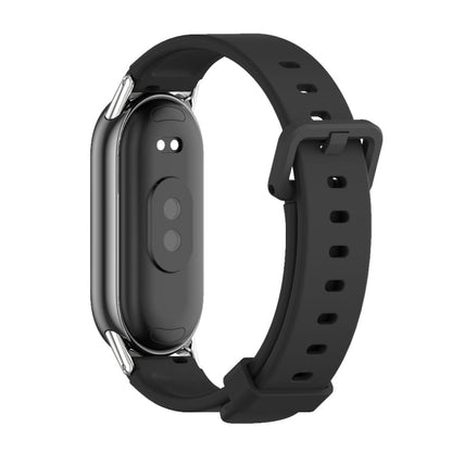 For Xiaomi Smart Band 10 / 9 / 8 Mijobs Silicone Breathable Watch Band(Black Silver) - Watch Bands by MIJOBS | Online Shopping UK | buy2fix