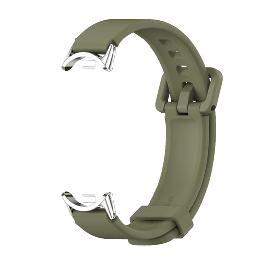 For Xiaomi Smart Band 10 / 9 / 8 Mijobs Silicone Breathable Watch Band(Army Green+Silver) - Watch Bands by MIJOBS | Online Shopping UK | buy2fix