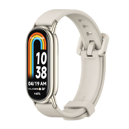 For Xiaomi Smart Band 10 / 9 / 8 Mijobs Silicone Breathable Watch Band(Grey+Light Gold) - Watch Bands by MIJOBS | Online Shopping UK | buy2fix