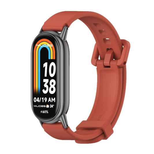 For Xiaomi Smart Band 10 / 9 / 8 Mijobs Silicone Breathable Watch Band(Orange+Black) - Watch Bands by MIJOBS | Online Shopping UK | buy2fix