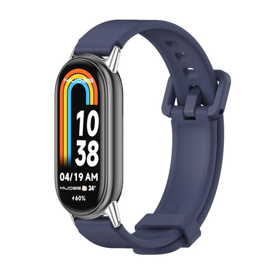 For Xiaomi Smart Band 10 / 9 / 8 Mijobs Silicone Breathable Watch Band(Midnight Blue+Silver) - Watch Bands by MIJOBS | Online Shopping UK | buy2fix