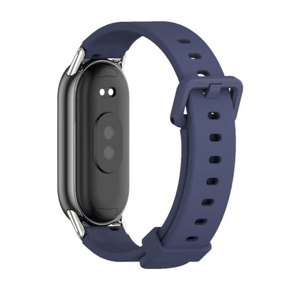 For Xiaomi Smart Band 10 / 9 / 8 Mijobs Silicone Breathable Watch Band(Midnight Blue+Silver) - Watch Bands by MIJOBS | Online Shopping UK | buy2fix