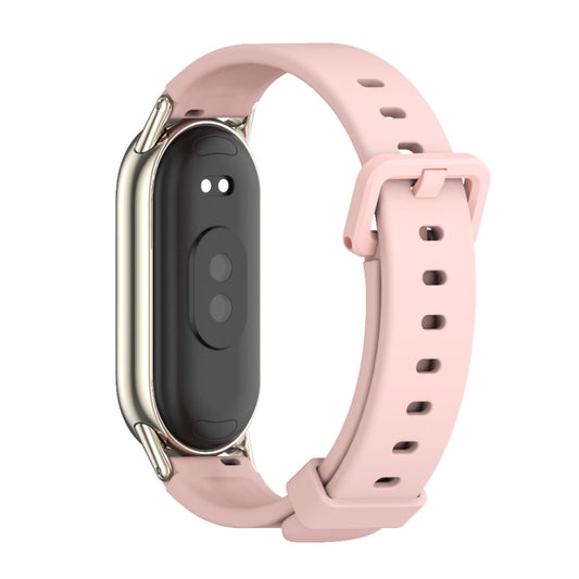 For Xiaomi Smart Band 10 / 9 / 8 Mijobs Silicone Breathable Watch Band(Pink Light Gold) - Watch Bands by MIJOBS | Online Shopping UK | buy2fix