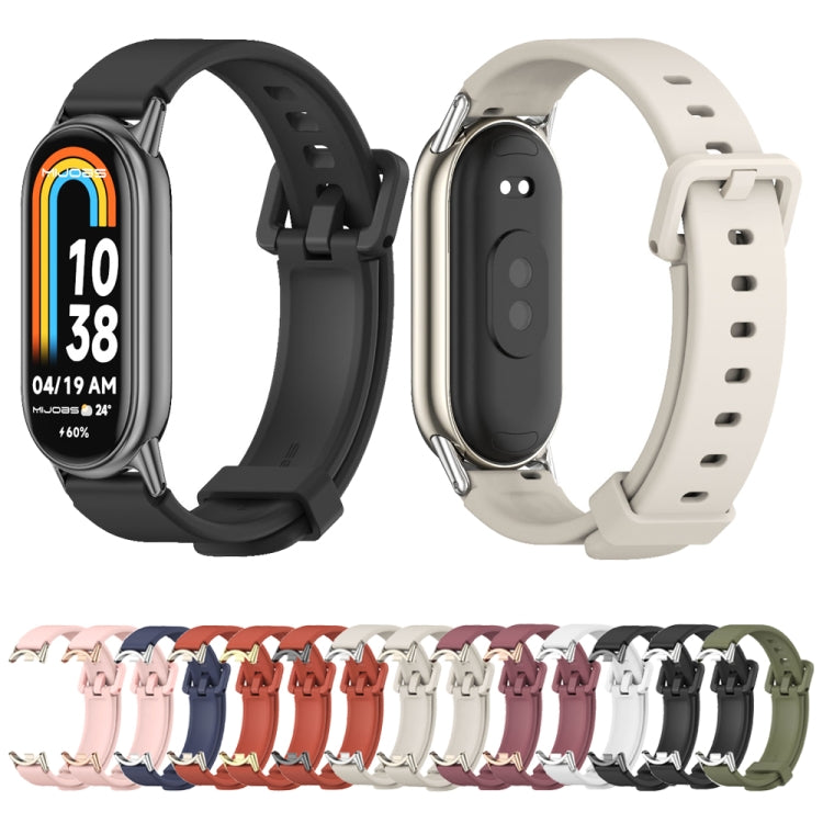 For Xiaomi Smart Band 10 / 9 / 8 Mijobs Silicone Breathable Watch Band(White Silver) - Watch Bands by MIJOBS | Online Shopping UK | buy2fix