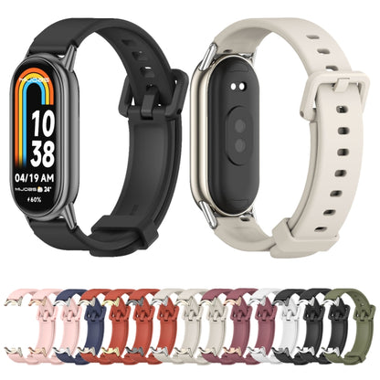 For Xiaomi Smart Band 10 / 9 / 8 Mijobs Silicone Breathable Watch Band(White Silver) - Watch Bands by MIJOBS | Online Shopping UK | buy2fix