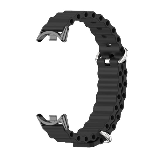 For Xiaomi Smart Band 10 / 9 / 8 Mijobs Marine Silicone Breathable Watch Band(Black) - Watch Bands by MIJOBS | Online Shopping UK | buy2fix