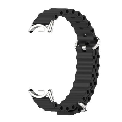 For Xiaomi Smart Band 10 / 9 / 8 Mijobs Marine Silicone Breathable Watch Band(Black Silver) - Watch Bands by MIJOBS | Online Shopping UK | buy2fix