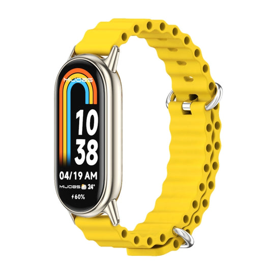 For Xiaomi Smart Band 10 / 9 / 8 Mijobs Marine Silicone Breathable Watch Band(Yellow Light Gold) - Watch Bands by MIJOBS | Online Shopping UK | buy2fix
