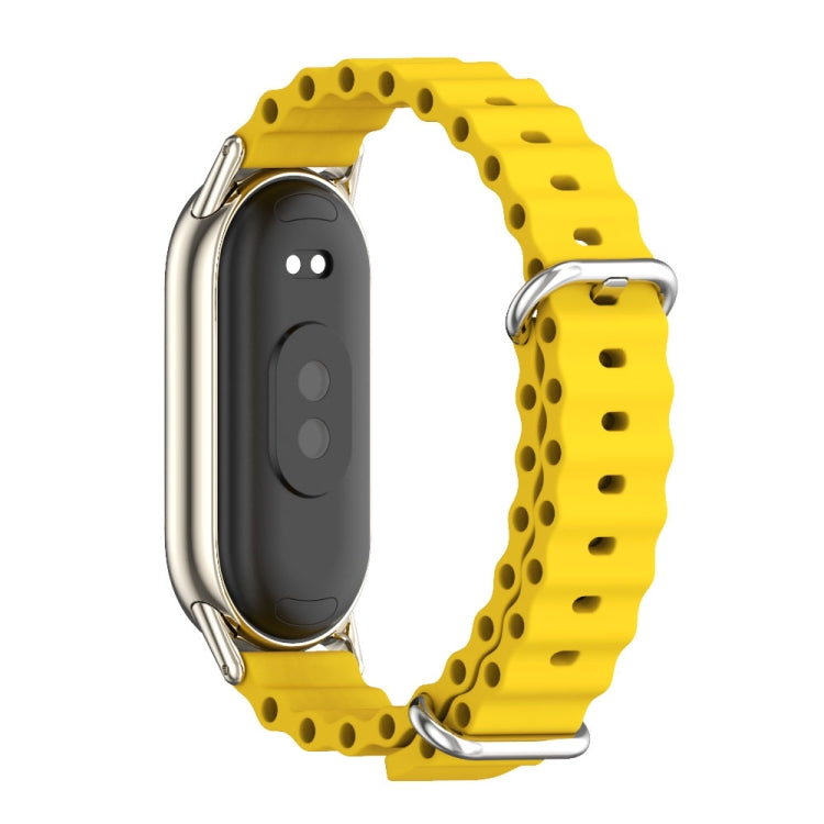 For Xiaomi Smart Band 10 / 9 / 8 Mijobs Marine Silicone Breathable Watch Band(Yellow Light Gold) - Watch Bands by MIJOBS | Online Shopping UK | buy2fix