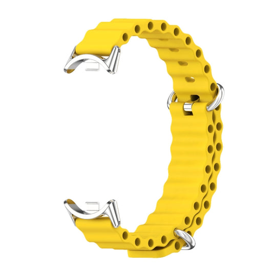 For Xiaomi Smart Band 10 / 9 / 8 Mijobs Marine Silicone Breathable Watch Band(Yellow Silver) - Watch Bands by MIJOBS | Online Shopping UK | buy2fix
