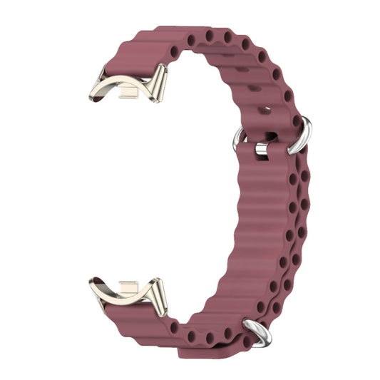 For Xiaomi Smart Band 10 / 9 / 8 Mijobs Marine Silicone Breathable Watch Band(Wine Red Light Gold) - Watch Bands by MIJOBS | Online Shopping UK | buy2fix