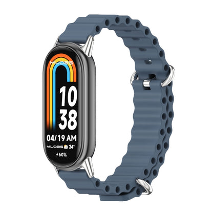 For Xiaomi Smart Band 10 / 9 / 8 Mijobs Marine Silicone Breathable Watch Band(Space Blue Silver) - Watch Bands by MIJOBS | Online Shopping UK | buy2fix