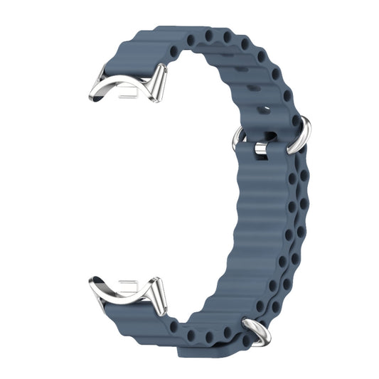 For Xiaomi Smart Band 10 / 9 / 8 Mijobs Marine Silicone Breathable Watch Band(Space Blue Silver) - Watch Bands by MIJOBS | Online Shopping UK | buy2fix