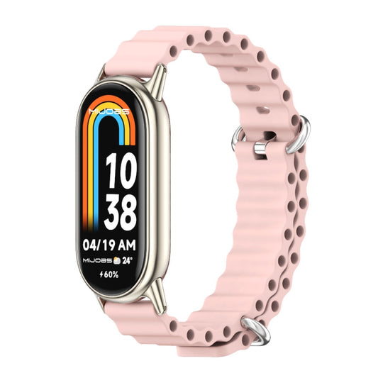 For Xiaomi Smart Band 10 / 9 / 8 Mijobs Marine Silicone Breathable Watch Band(Pink Light Gold) - Watch Bands by MIJOBS | Online Shopping UK | buy2fix