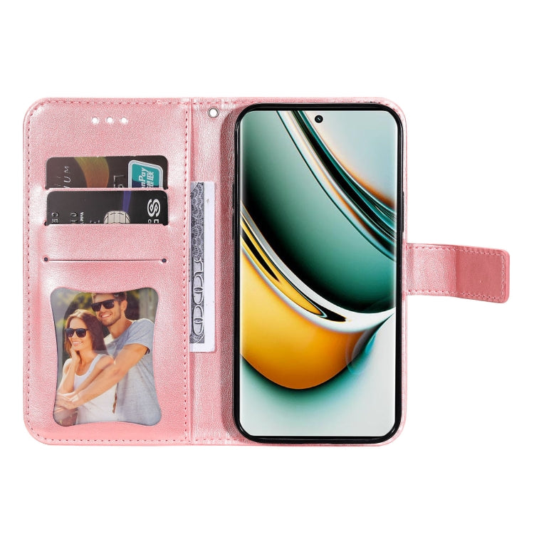 For Realme 11 Pro / 11 Pro+ Seven-petal Flowers Embossing Leather Phone Case(Rose Gold) - Realme Cases by buy2fix | Online Shopping UK | buy2fix