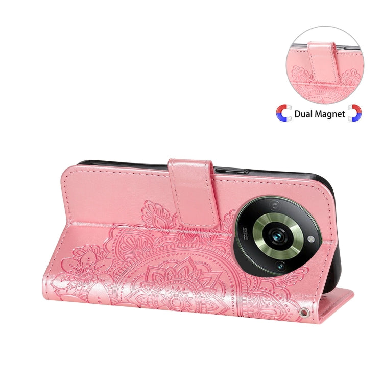 For Realme 11 Pro / 11 Pro+ Seven-petal Flowers Embossing Leather Phone Case(Rose Gold) - Realme Cases by buy2fix | Online Shopping UK | buy2fix