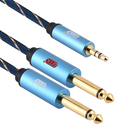 EMK 3.5mm Jack Male to 2 x 6.35mm Jack Male Gold Plated Connector Nylon Braid AUX Cable for Computer / X-BOX / PS3 / CD / DVD, Cable Length:2m(Dark Blue) by buy2fix