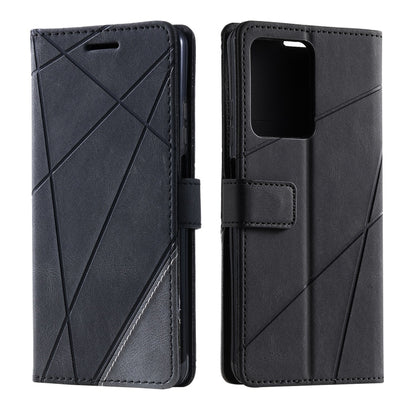 For Redmi Note 12 5G Skin Feel Splicing Leather Phone Case(Black) by buy2fix