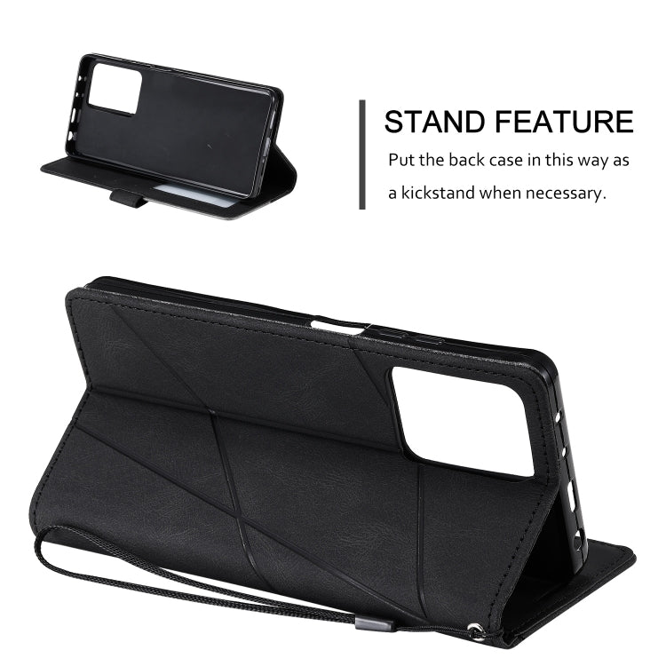 For Redmi Note 12 5G Skin Feel Splicing Leather Phone Case(Black) by buy2fix