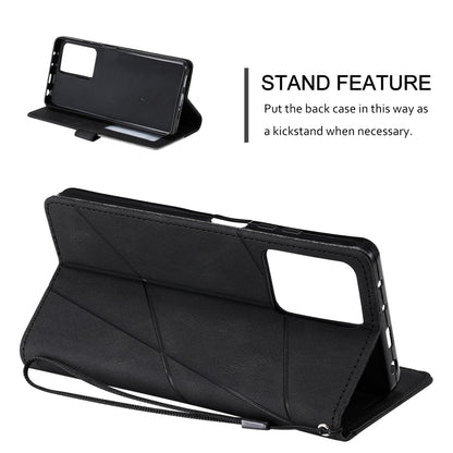 For Redmi Note 12 5G Skin Feel Splicing Leather Phone Case(Black) by buy2fix