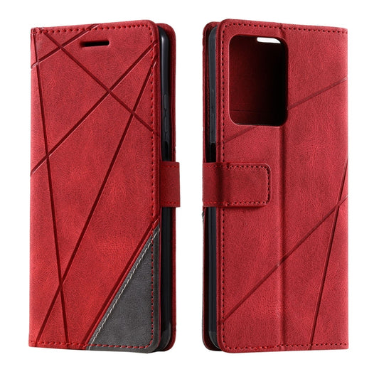 For Redmi Note 12 Pro Speed Skin Feel Splicing Leather Phone Case(Red) - Xiaomi Cases by buy2fix | Online Shopping UK | buy2fix