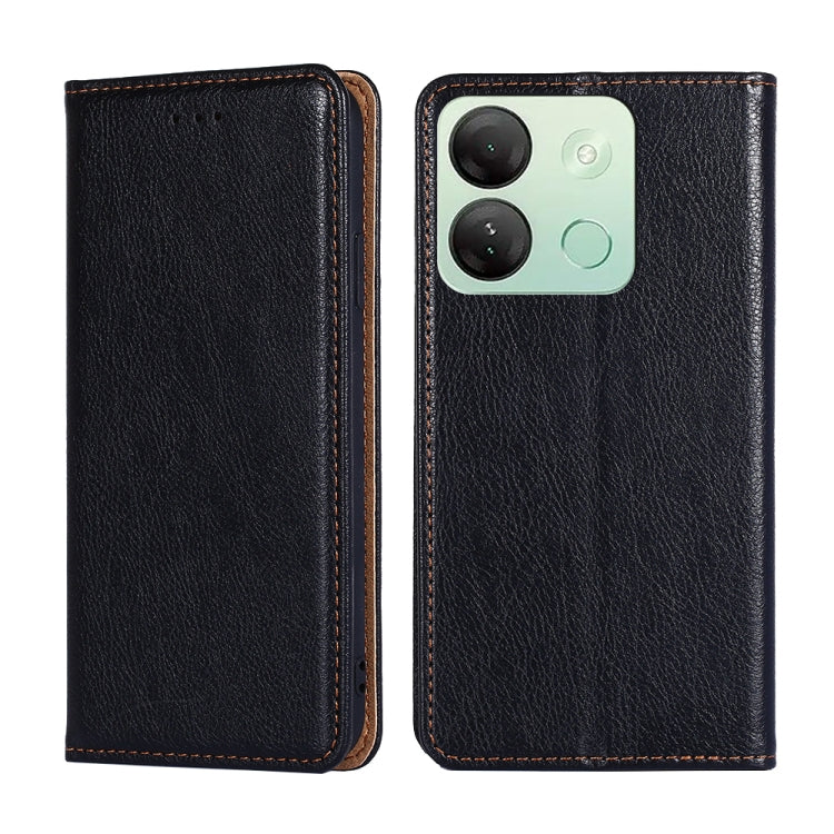 For Infinix Smart 7 HD Gloss Oil Solid Color Magnetic Leather Phone Case(Black) - Infinix Cases by buy2fix | Online Shopping UK | buy2fix