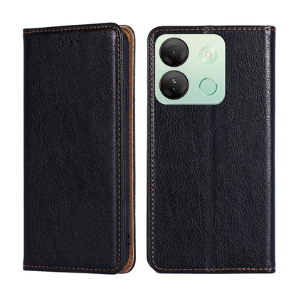 For Infinix Smart 7 HD Gloss Oil Solid Color Magnetic Leather Phone Case(Black) - Infinix Cases by buy2fix | Online Shopping UK | buy2fix