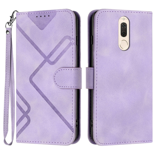 For Huawei Mate 10 Lite/Maimang 6 Line Pattern Skin Feel Leather Phone Case(Light Purple) - Huawei Cases by buy2fix | Online Shopping UK | buy2fix