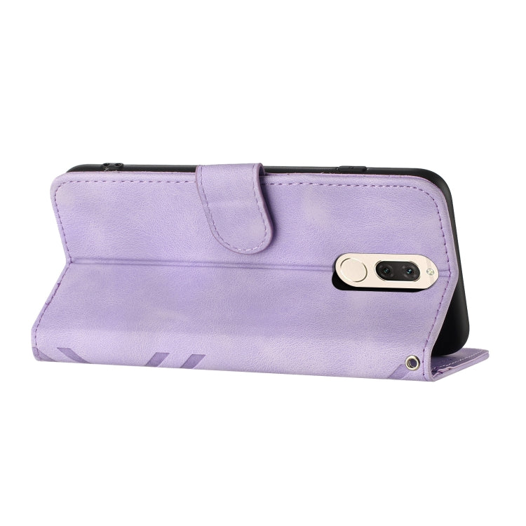 For Huawei Mate 10 Lite/Maimang 6 Line Pattern Skin Feel Leather Phone Case(Light Purple) - Huawei Cases by buy2fix | Online Shopping UK | buy2fix