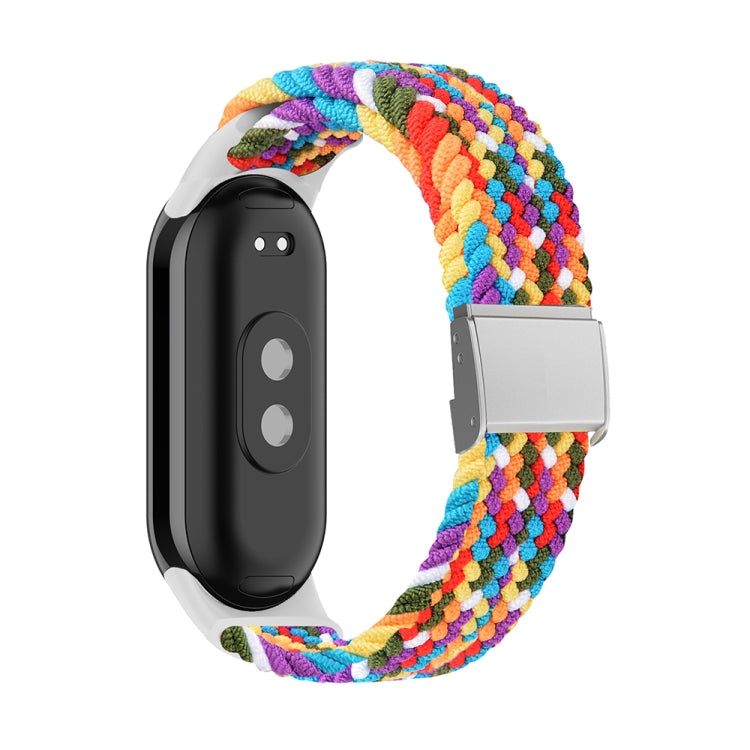 For Xiaomi Mi Band 8 Adjustable Nylon Braided Steel Buckle Watch Band(Rainbow) - Watch Bands by buy2fix | Online Shopping UK | buy2fix