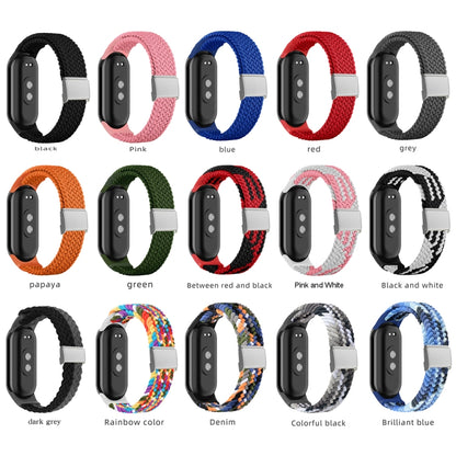For Xiaomi Mi Band 8 Adjustable Nylon Braided Steel Buckle Watch Band(Rainbow) - Watch Bands by buy2fix | Online Shopping UK | buy2fix