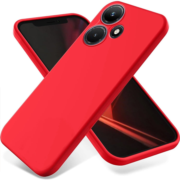 For Infinix Hot 30 Pure Color Liquid Silicone Shockproof Phone Case(Red) by buy2fix