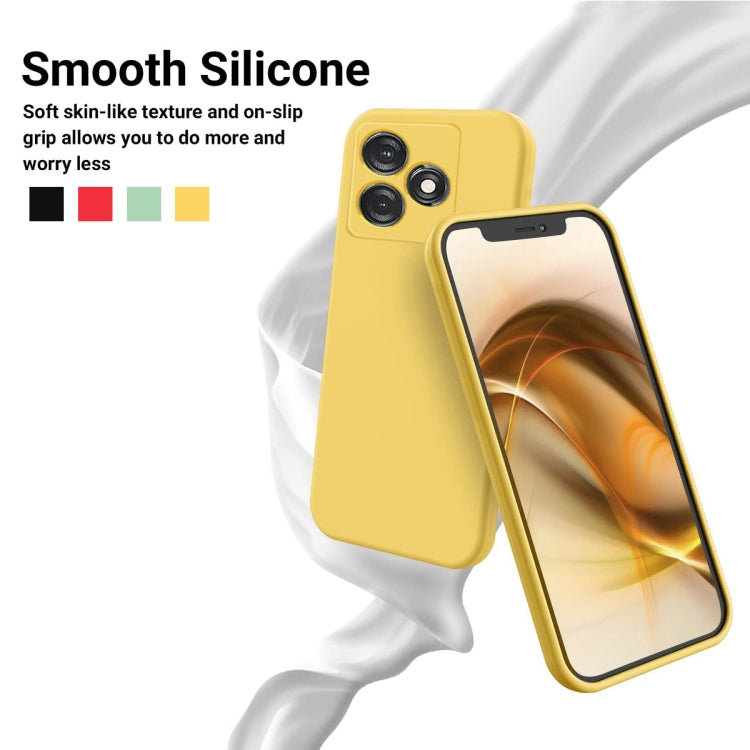 For Tecno Spark 10 4G / 10C 4G Pure Color Liquid Silicone Shockproof Phone Case(Yellow) by buy2fix