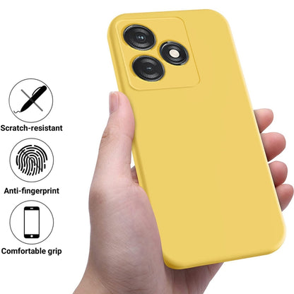 For Tecno Spark 10 4G / 10C 4G Pure Color Liquid Silicone Shockproof Phone Case(Yellow) by buy2fix