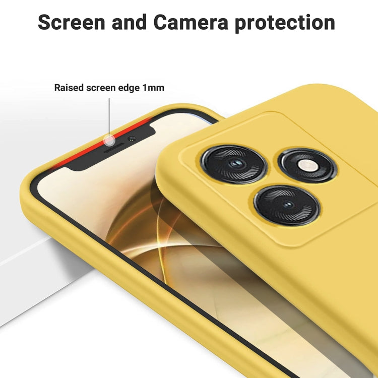 For Tecno Spark 10 4G / 10C 4G Pure Color Liquid Silicone Shockproof Phone Case(Yellow) by buy2fix