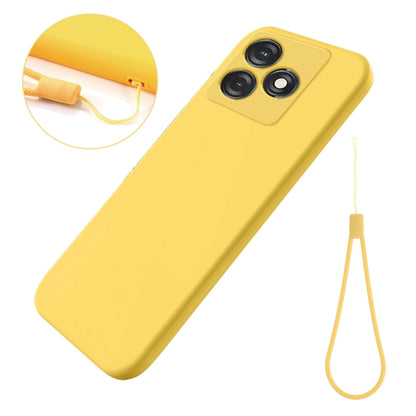 For Tecno Spark 10 4G / 10C 4G Pure Color Liquid Silicone Shockproof Phone Case(Yellow) by buy2fix